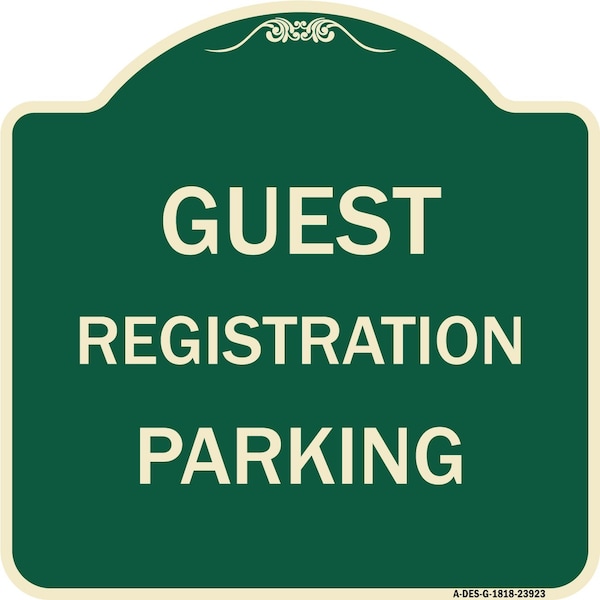 Signmission Guest Registration Parking Heavy-Gauge Aluminum Architectural Sign, 18" x 18", G-1818-23923 A-DES-G-1818-23923 - main